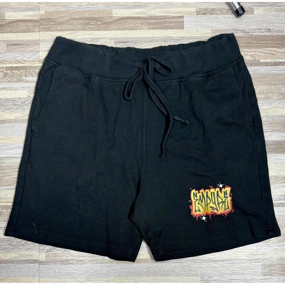 empyre‎ graffiti logo black sweat shorts streetwear skate lounge comfy core